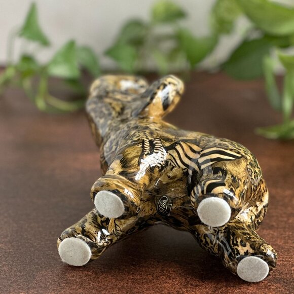 Le Vie Ceramic Elephant Figurine Animal Print Y2K - Picture 5 of 12